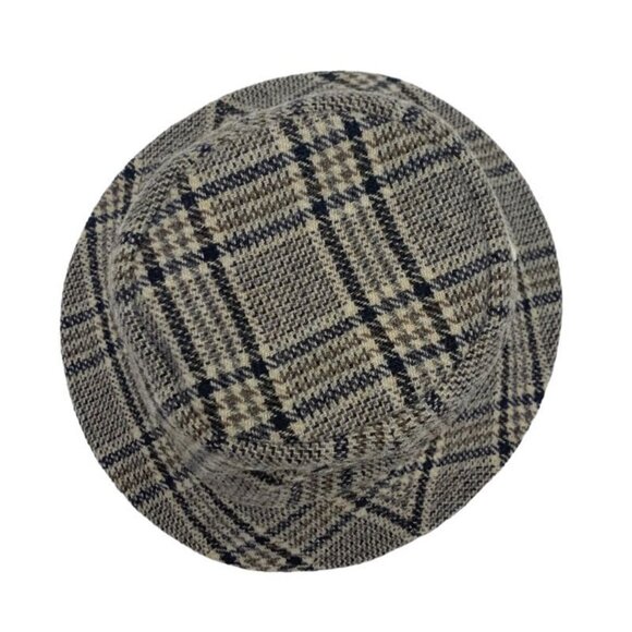 Celine Hat Wool Cotton Brown Triomphe Logo Check Bucket Hat main image 7